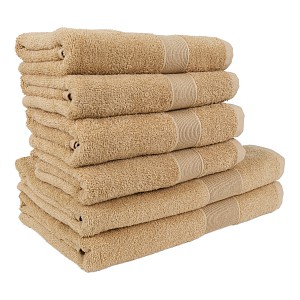 Set ručníků a osušek AURA COLLECTION 6 kusů - Béžová