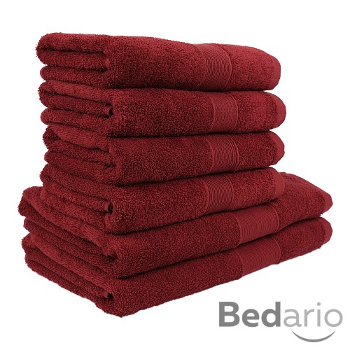 Set ručníků a osušek AURA COLLECTION 6 kusů - Temně červená