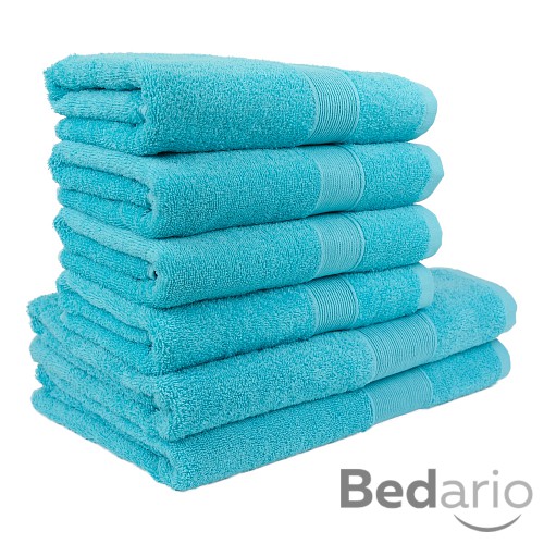 Set ručníků a osušek AURA COLLECTION 6 kusů - Tyrkysová