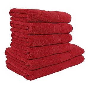 Set ručníků a osušek AURA COLLECTION 6 kusů - Červená