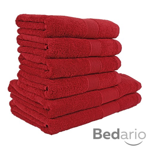Set ručníků a osušek AURA COLLECTION 6 kusů - Červená