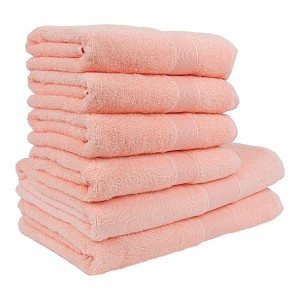 Set ručníků a osušek AURA COLLECTION 6 kusů - Broskvová