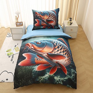 3D povlečení 140x200+70x90 Kapr