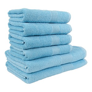 Set ručníků a osušek AURA COLLECTION 6 kusů - Světle modrá