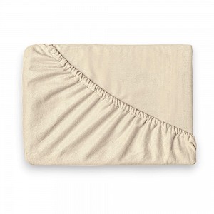 Flanelové napínací prostěradlo 100x200 Světle béžové