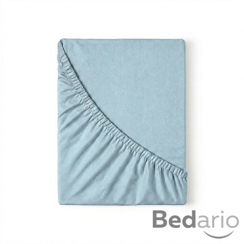 Flanelové napínací prostěradlo 140x200 Světle modré