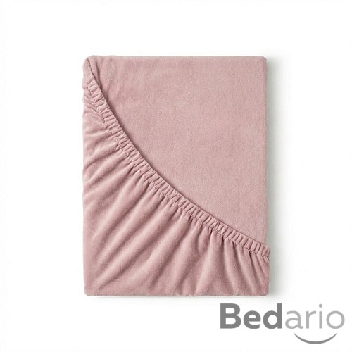 Flanelové napínací prostěradlo 80x200 Světle růžové
