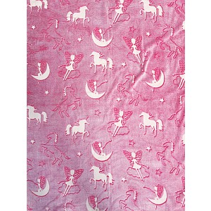 Mikroplyšová svítící deka Premium 150x200 Víly a jednorožci