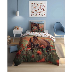 Svítící bavlněné povlečení 140x200+70x80 Koník