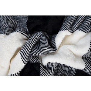 Velká deka beránek 220x200 - Černobílé káro