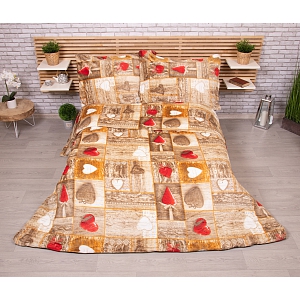 Francouzské mikroplyšové povlečení Premium 220x200+2x70x90 Romantika