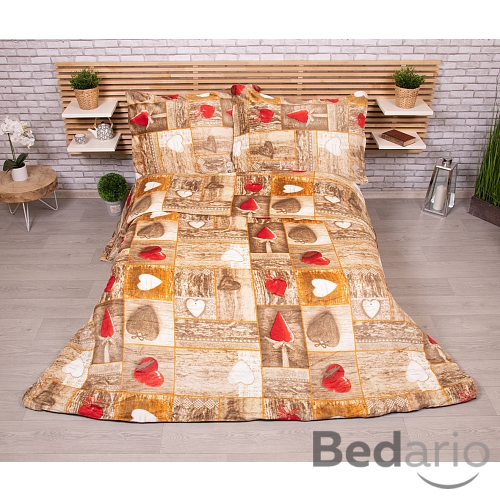 Francouzské mikroplyšové povlečení Premium 220x200+2x70x90 Romantika