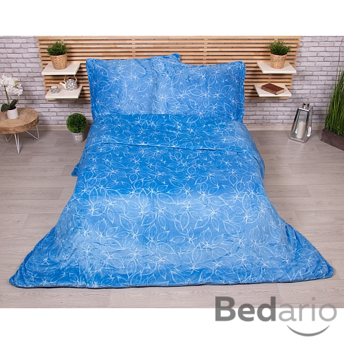 Francouzské mikroplyšové povlečení Premium 220x200+2x70x90 Mona blue