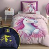 Svítící bavlněné povlečení 140x200+70x80 Princess Unicorn