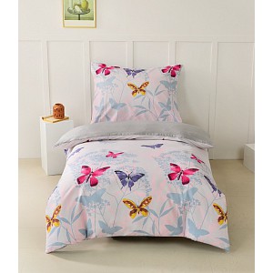 Bavlněné povlečení Basic Line 140x200+70x90 Barevní motýli