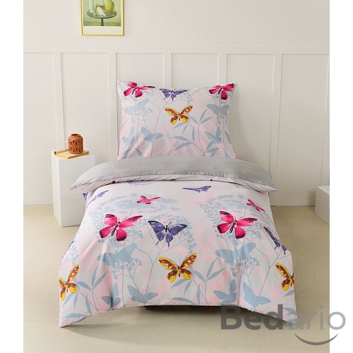 Bavlněné povlečení Basic Line 140x200+70x90 Barevní motýli