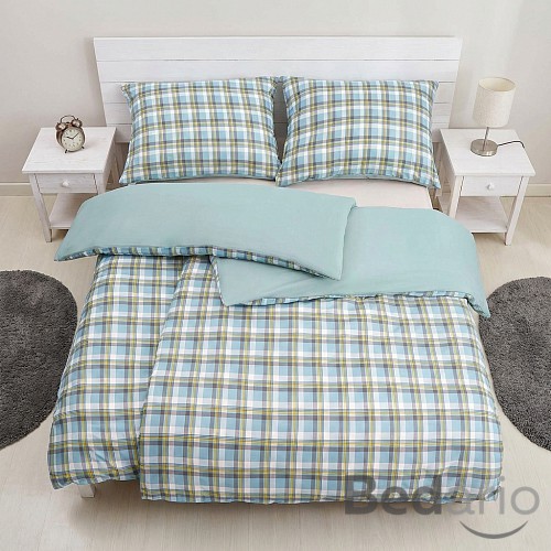 Bavlněné povlečení Basic Line 140x200+70x90 Káro kombinace