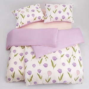 Bavlněné povlečení Basic Line 140x200+70x90 Tulipány