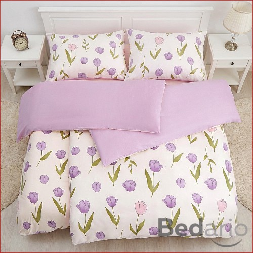 Výhodná sada na dvě lůžka Basic Line 140x200+70x90 Tulipány