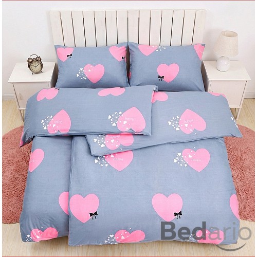 Výhodná sada na dvě lůžka Basic Line 140x200+70x90 Srdíčka