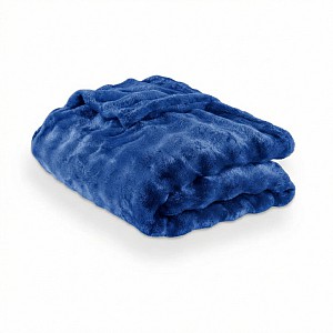 Mikroplyšová deka WAVE Collection 230x200 Královská modrá