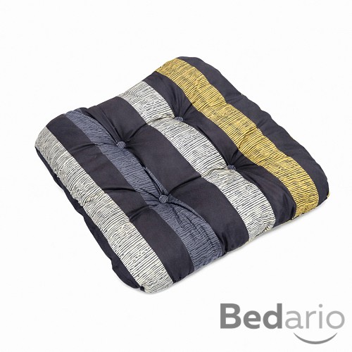 Sedák s provázky 40x40 Šedé pruhy