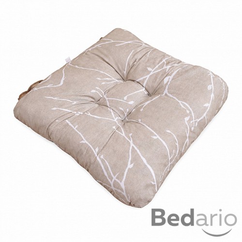 Sedák s provázky na uchycení 40x40 Větvička béžová