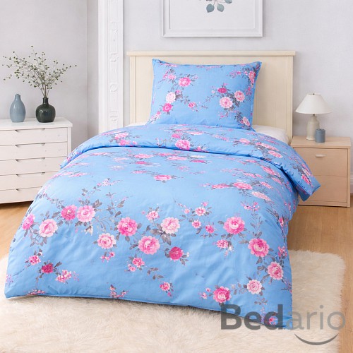 Bavlněné povlečení 140x200+70x90 Rose blue