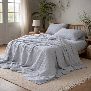 AKČNÍ Mušelínové povlečení 140x200+70x90 Stříbrné