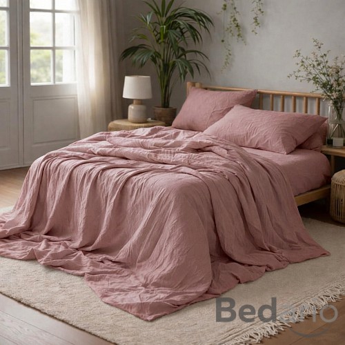 AKČNÍ Mušelínové povlečení 140x200+70x90 Starorůžové