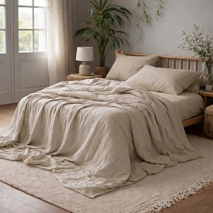 AKČNÍ Mušelínové povlečení 140x200+70x90 Cappuccino