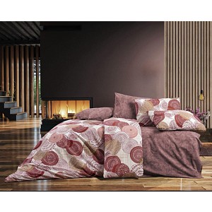 Francouzské bavlněné povlečení Deluxe 220x200+2x70x90 Mandala bordó