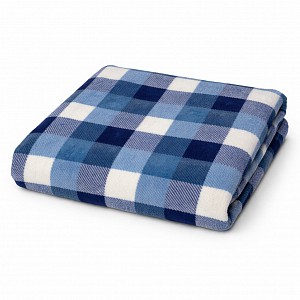 Mikroplyšová deka Premium 150x200 Modré káro