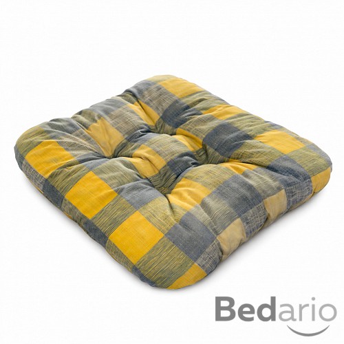 Sedák s provázky 40x40 Žluto-šedá kostka