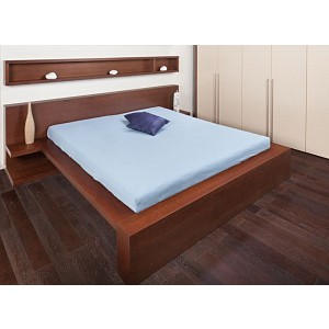 Jersey prostěradlo obálkového střihu 90x200 ocelově modrá