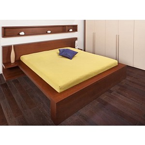 Jersey prostěradlo obálkového střihu 90x200 banánová