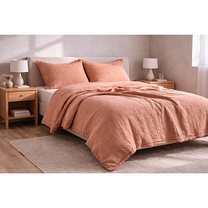 AKČNÍ Mušelínové povlečení 140x200+70x90 Lososová