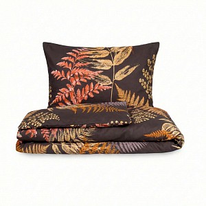 Saténové povlečení LUXURY COLLECTION 140x200+70x90 KAPRADÍ hnědé