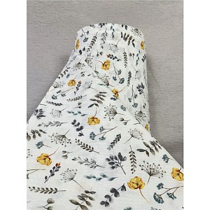 Prodloužené krepové povlečení DeLuxe 140x220+70x90 Zlaté kvítí