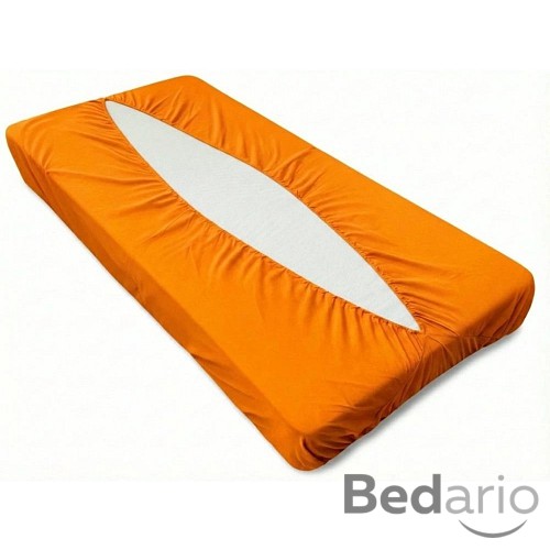 Jersey prostěradlo obálkového střihu 80x200 pomerančová