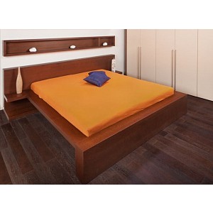 Jersey prostěradlo obálkového střihu 80x200 pomerančová