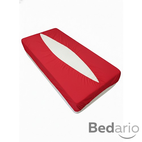 Jersey prostěradlo obálkového střihu 80x200 červená