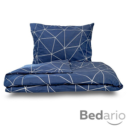 Francouzské prodloužené bavlněné povlečení NORDIC COLLECTION 240x220+2x70x90 GRID šedé