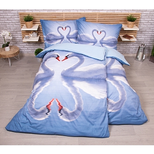 Zvýhodněná sada 3D povlečení na dvě lůžka 140x200+70x90 Labutě