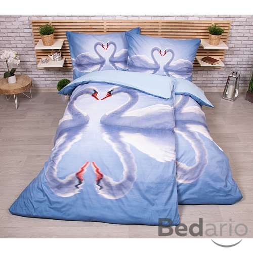 Zvýhodněná sada 3D povlečení na dvě lůžka 140x200+70x90 Labutě