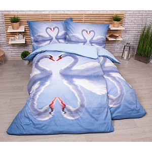 Zvýhodněná sada 3D povlečení na dvě lůžka 140x200+70x90 Labutě