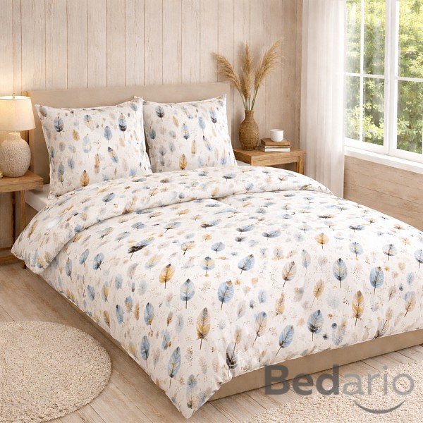 Bavlněné povlečení DELUXE 140x200+70x90 Peříčko