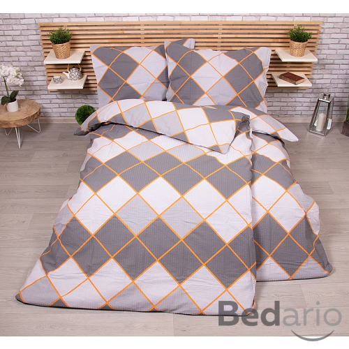 Zvýhodněná sada krepového povlečení na dvě klasická lůžka Deluxe - Káry tmavě šedé