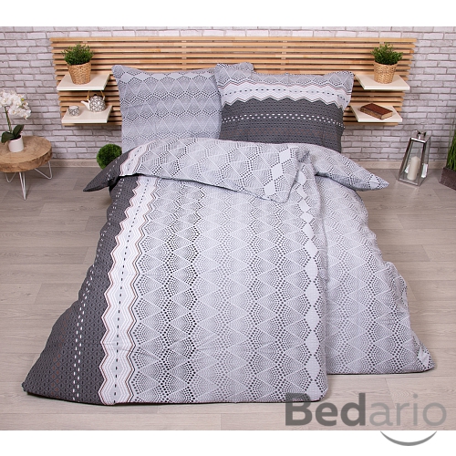 Zvýhodněná sada krepového povlečení na dvě klasická lůžka Deluxe - Ekinoks šedá