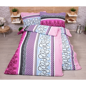 Zvýhodněná sada krepového povlečení na dvě klasická lůžka Deluxe - Purple spin